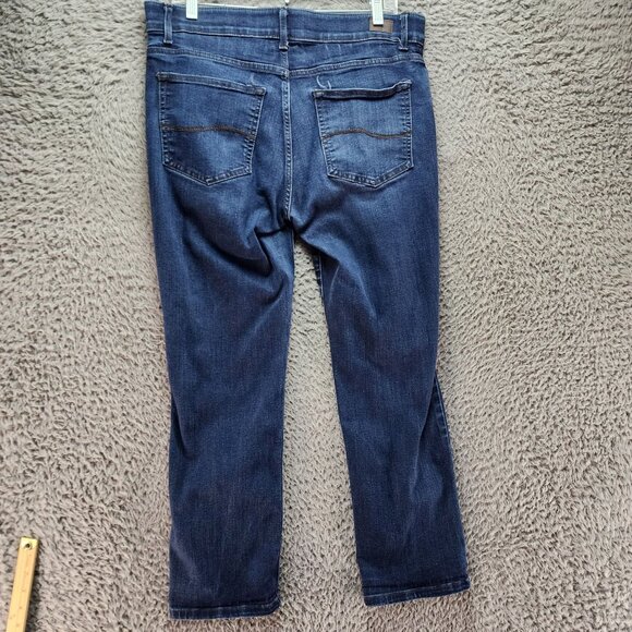 Lee Jeans Womens 14 Short Blue Modern Series Total Freedom Straight Leg *Read* - Picture 10 of 14
